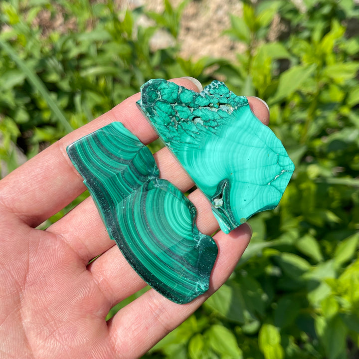 Natural Crystal Malachite Slice
