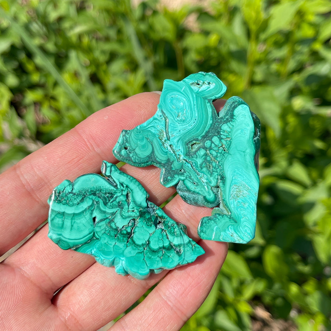 Natural Crystal Malachite Slice