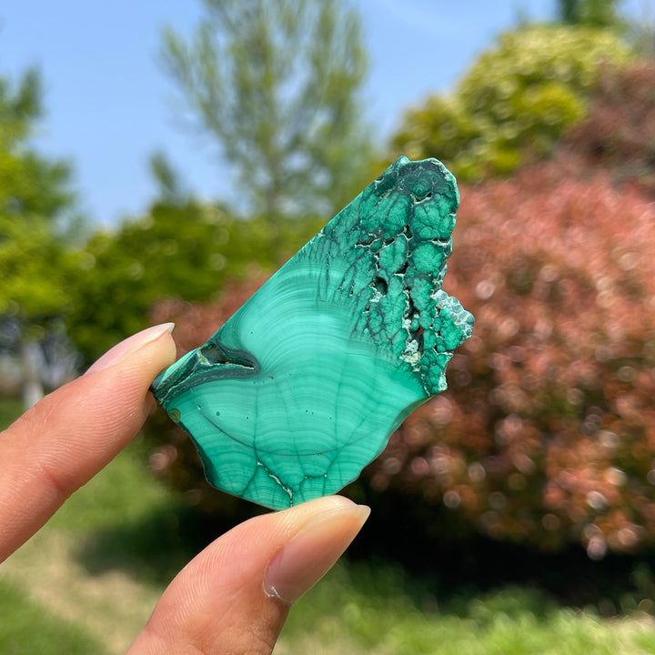 Natural Crystal Malachite Slice