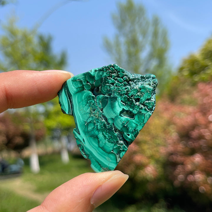 Natural Crystal Malachite Slice