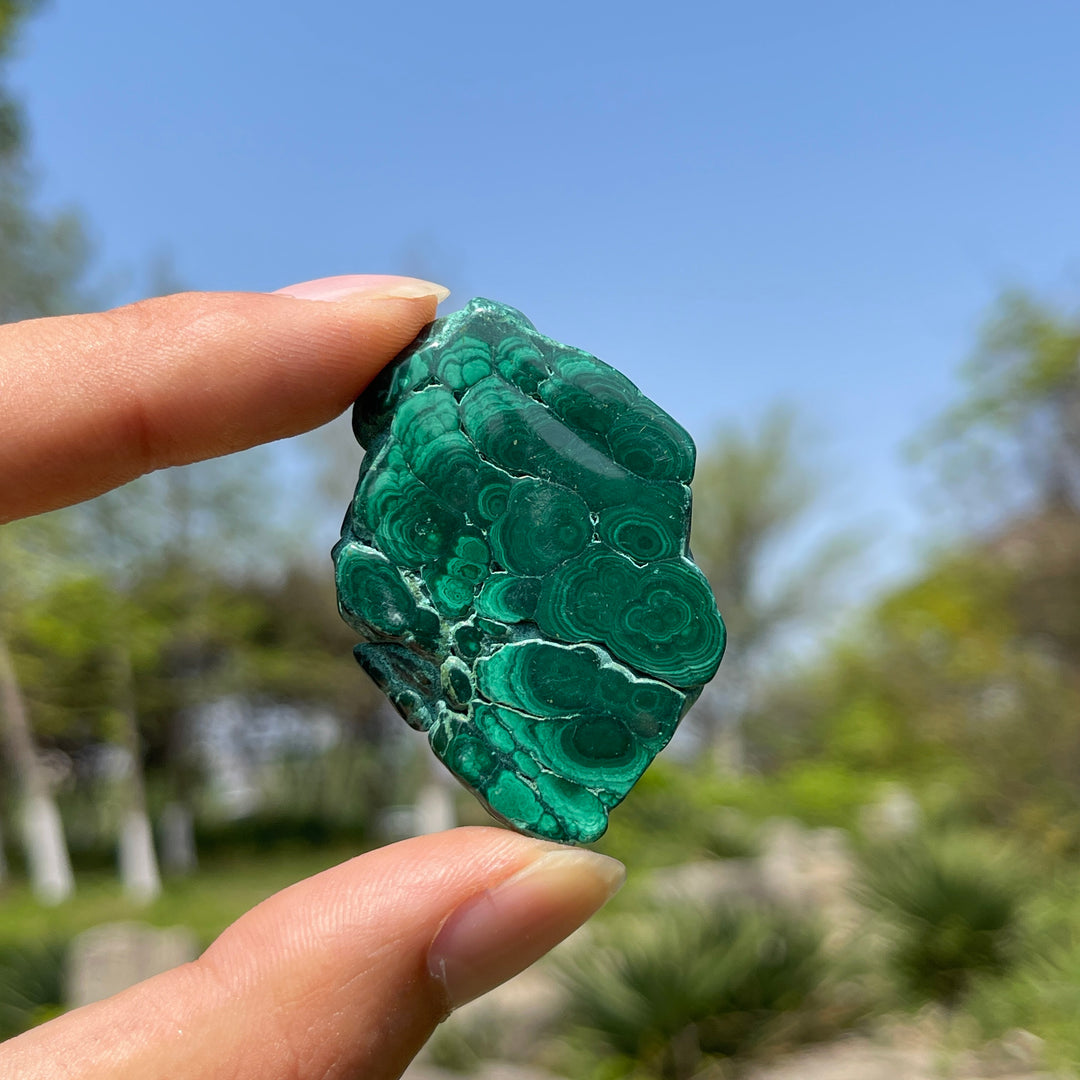 Natural Crystal Malachite Slice