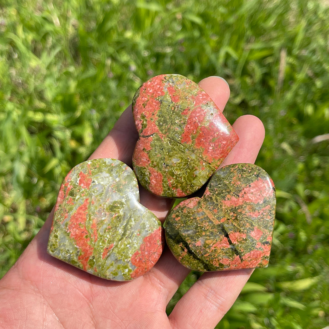 Natural Crystal Unakite Heart