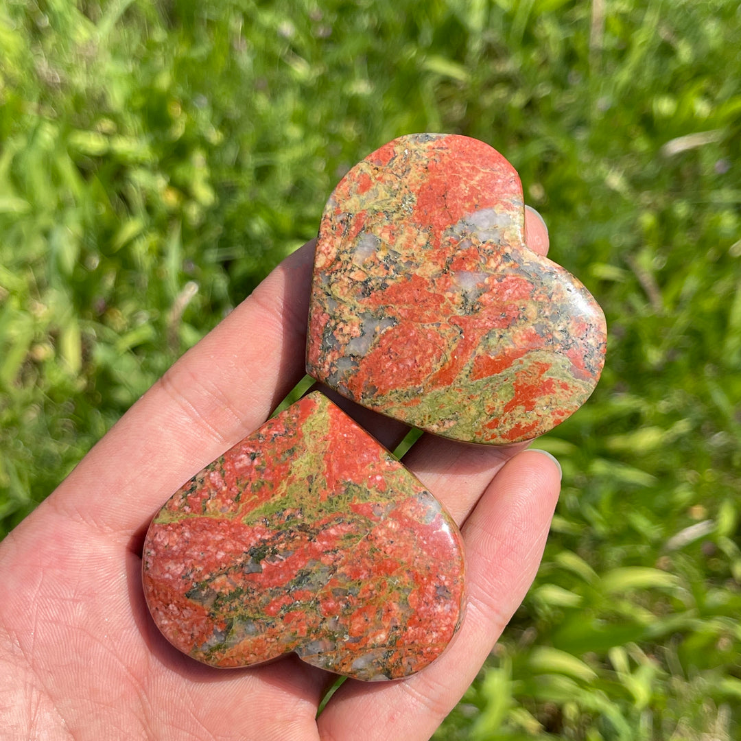 Natural Crystal Unakite Heart