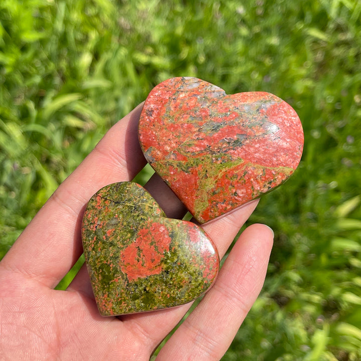 Natural Crystal Unakite Heart