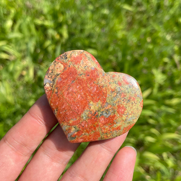 Natural Crystal Unakite Heart