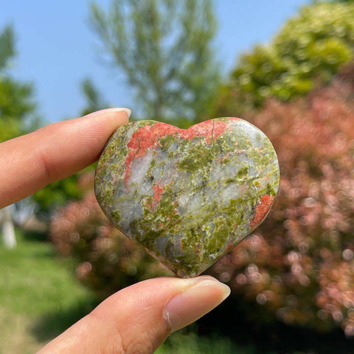 Natural Crystal Unakite Heart