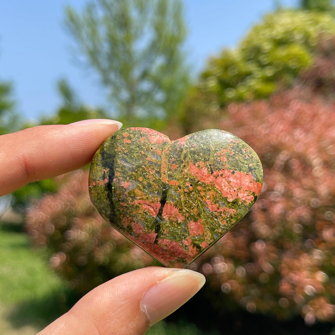 Natural Crystal Unakite Heart