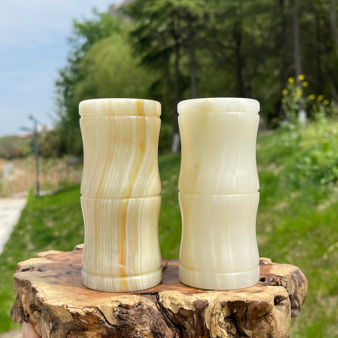 Natural Crystal Afghanistan Jade Bamboo Vase