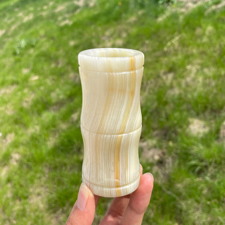 Natural Crystal Afghanistan Jade Bamboo Vase