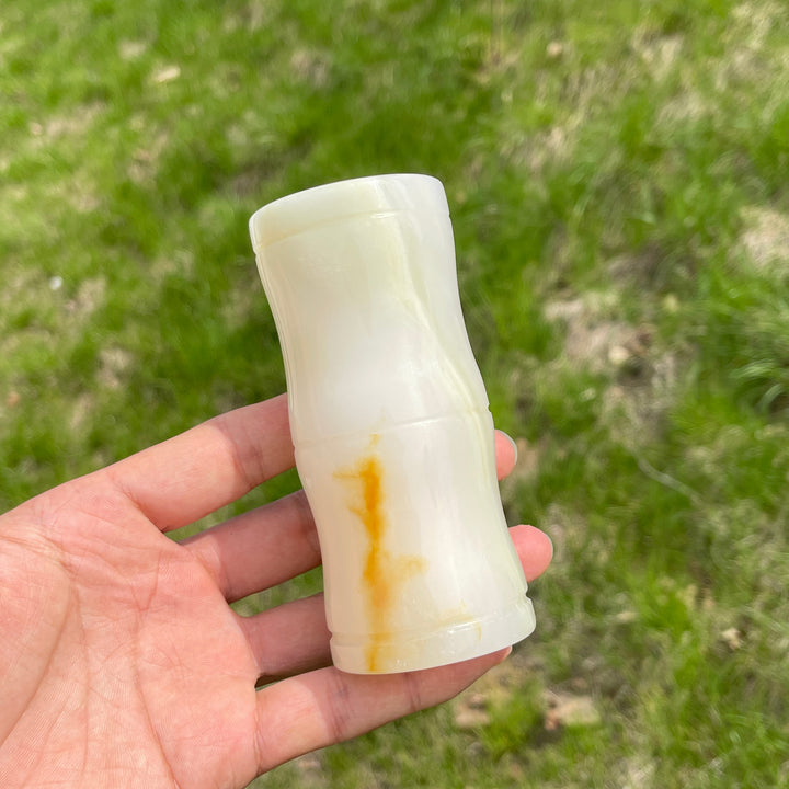 Natural Crystal Afghanistan Jade Bamboo Vase