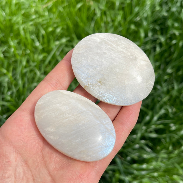 Natural Moonstone Crystal Palm Stone