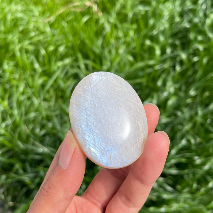 Natural Moonstone Crystal Palm Stone