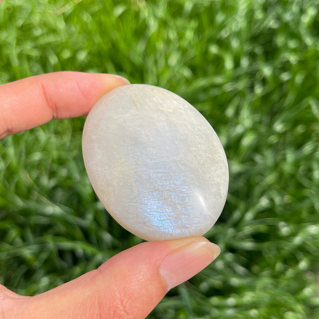 Natural Moonstone Crystal Palm Stone