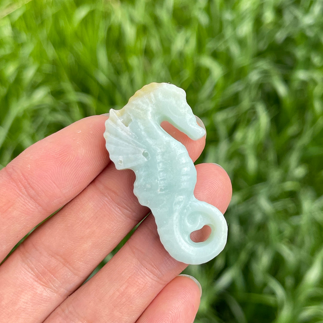 Natural Crystal Carved Mini Seahorse