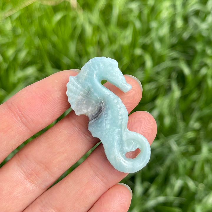 Natural Crystal Carved Mini Seahorse