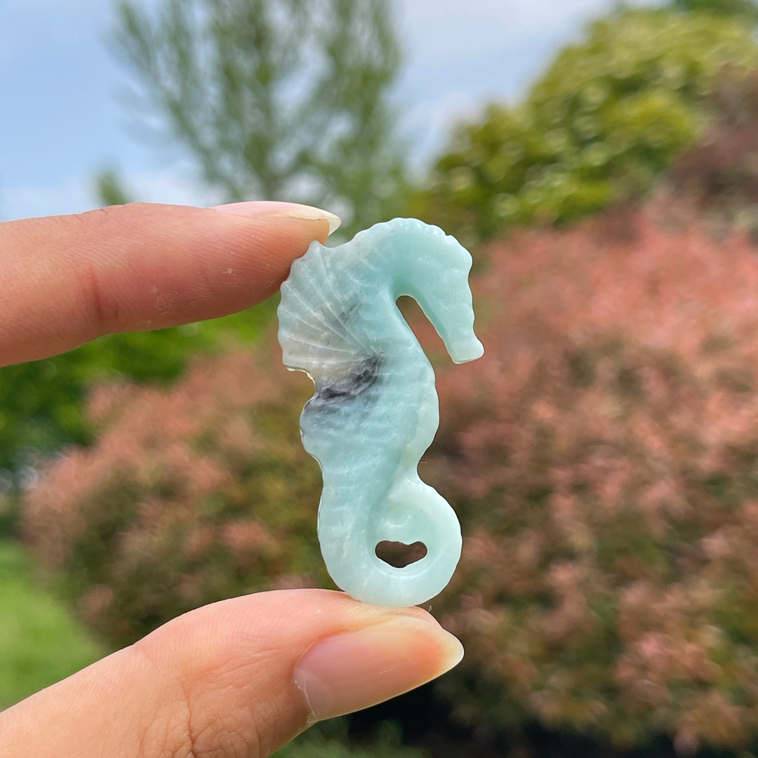 Natural Crystal Carved Mini Seahorse