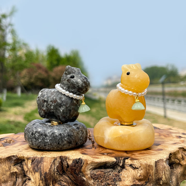 Natural Crystal Rocking Horse Carving