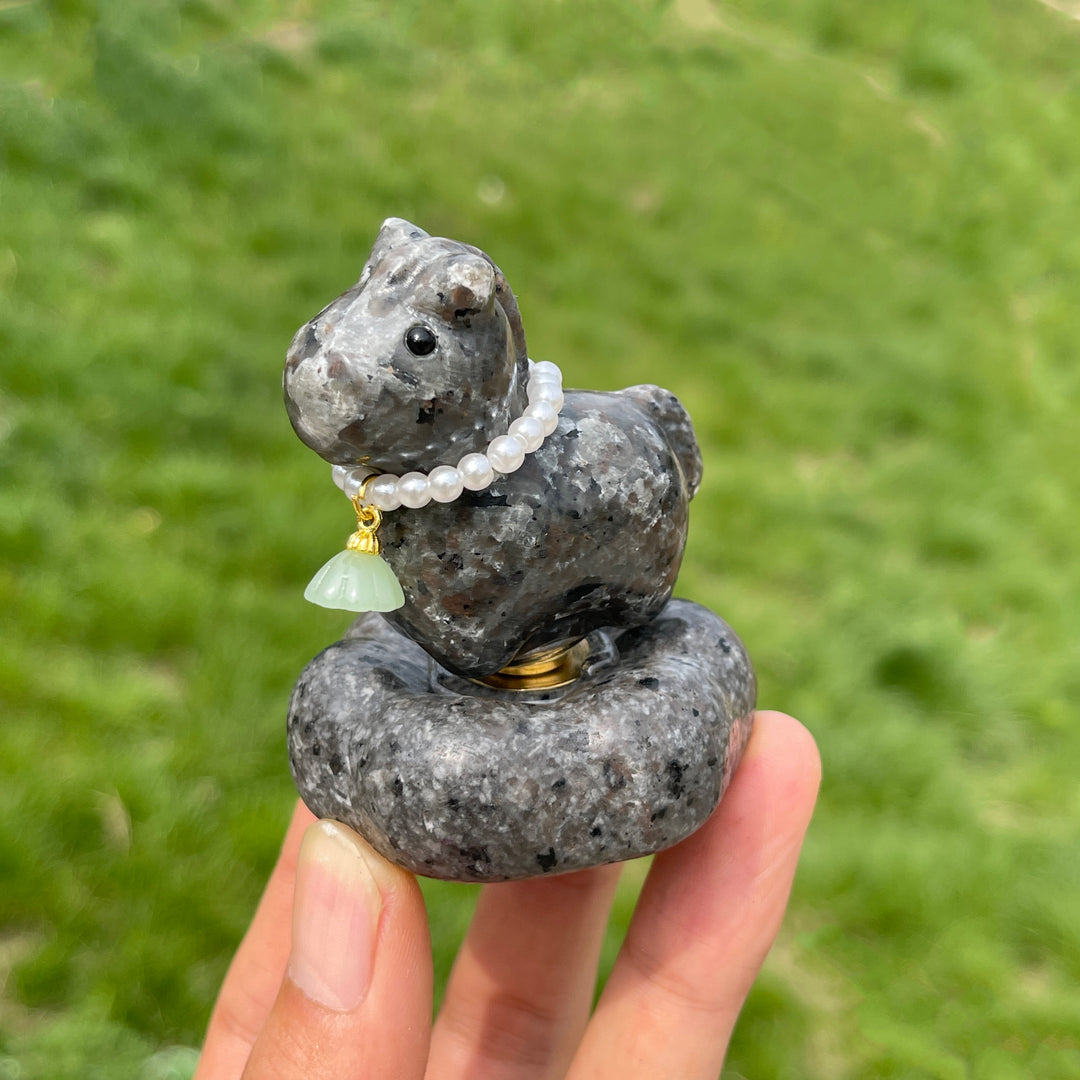 Natural Crystal Rocking Horse Carving
