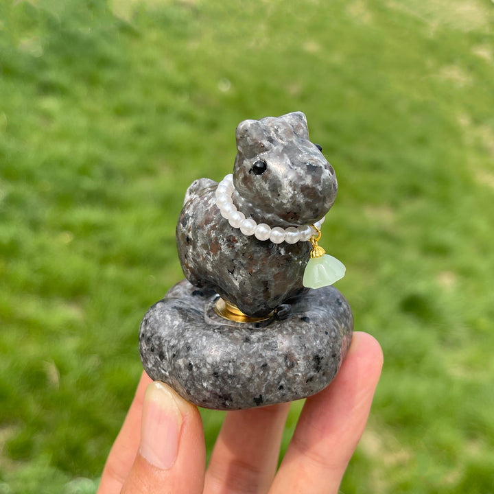 Natural Crystal Rocking Horse Carving