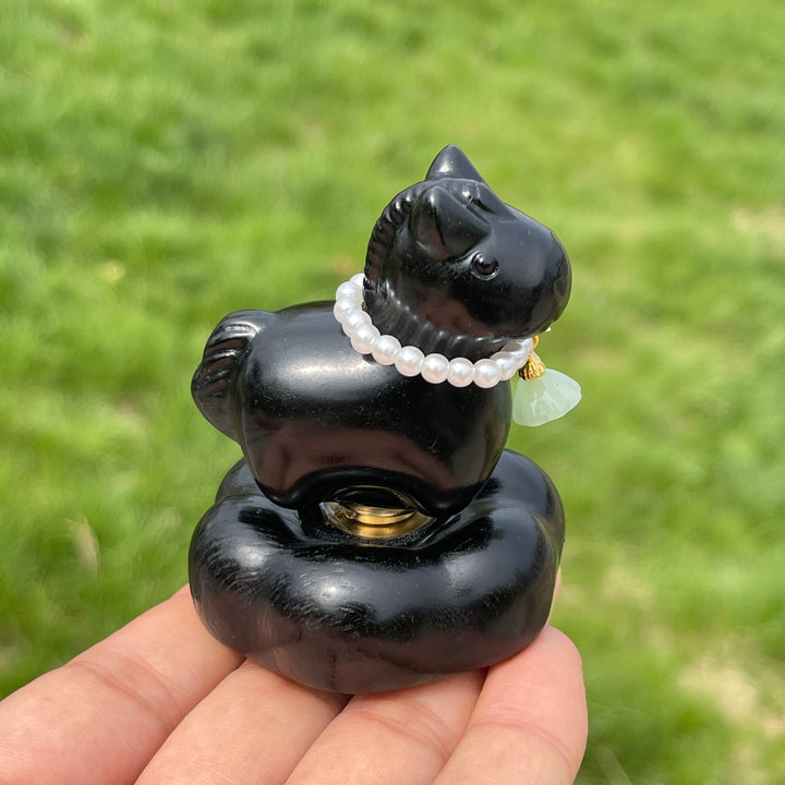 Natural Crystal Rocking Horse Carving
