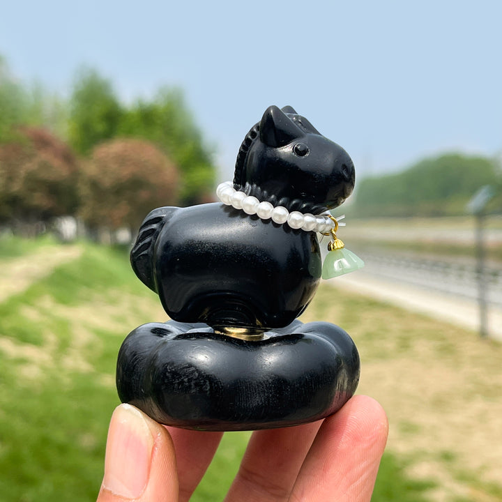 Natural Crystal Rocking Horse Carving