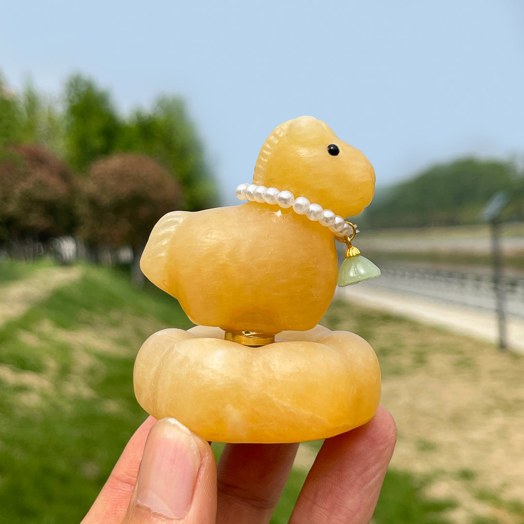 Natural Crystal Rocking Horse Carving