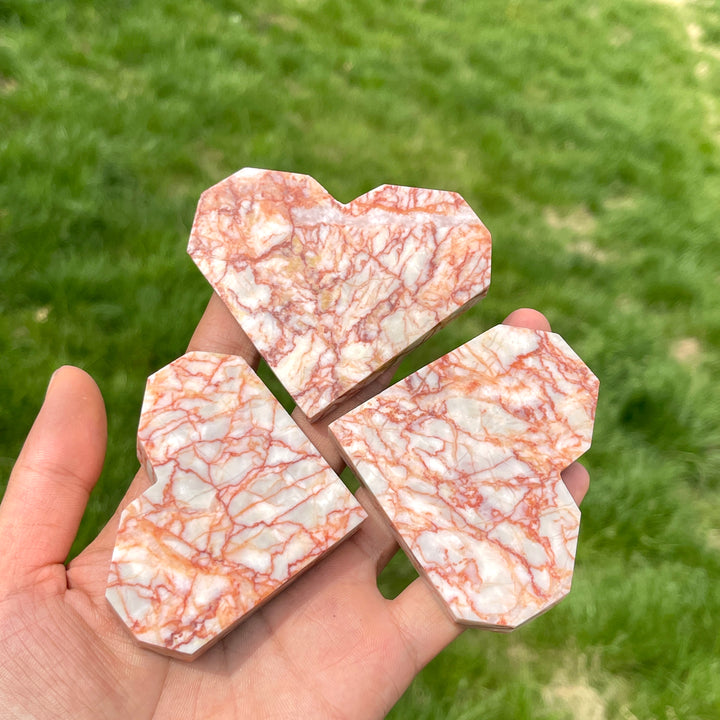 Natural Red Network Jasper Heart
