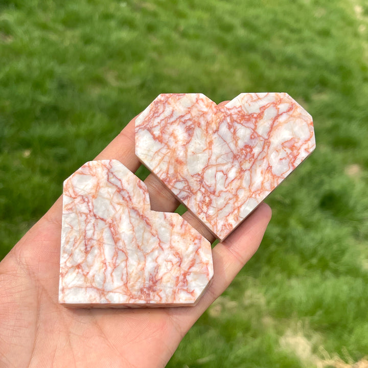 Natural Red Network Jasper Heart