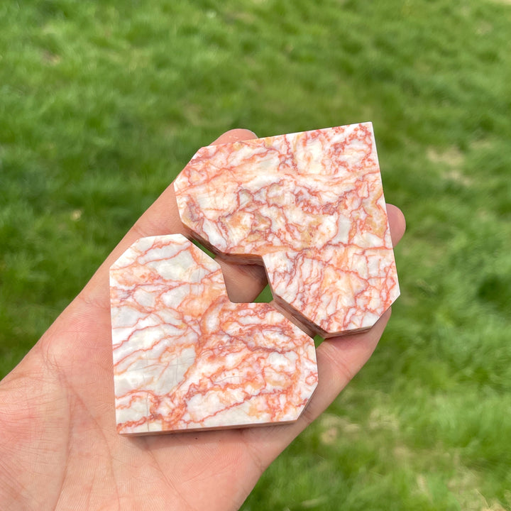 Natural Red Network Jasper Heart