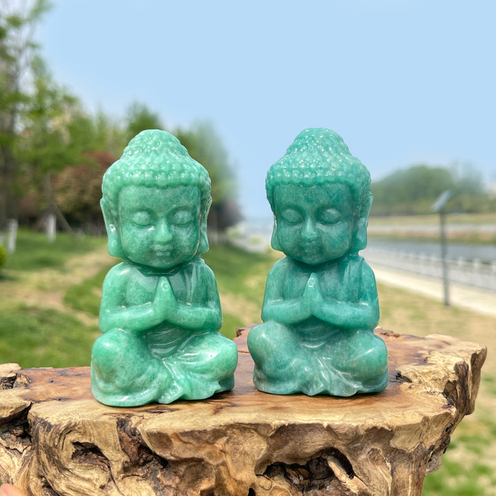 Natural Amazonite Baby Buddha Carving