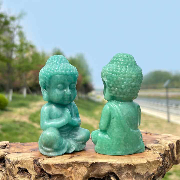 Natural Amazonite Baby Buddha Carving