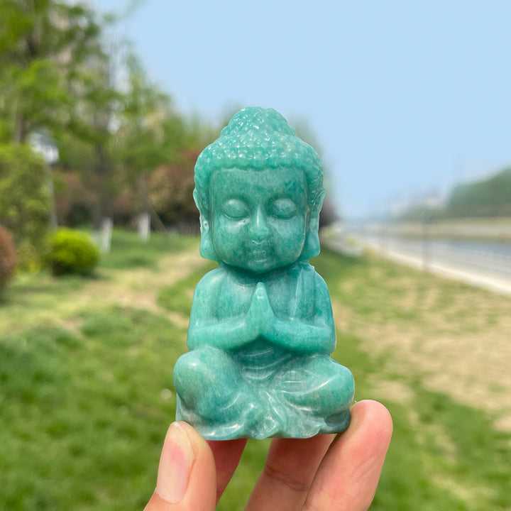 Natural Amazonite Baby Buddha Carving