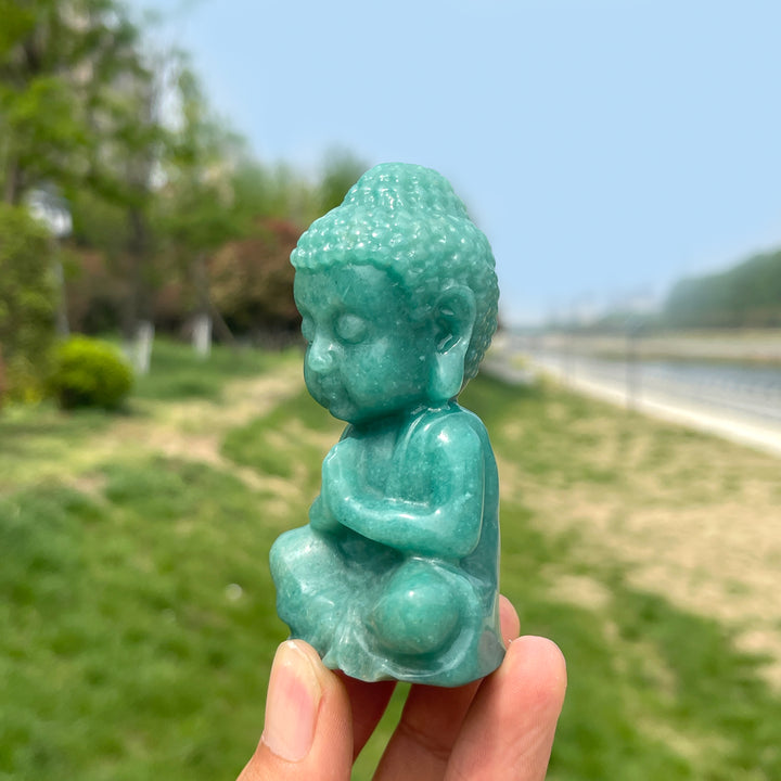 Natural Amazonite Baby Buddha Carving