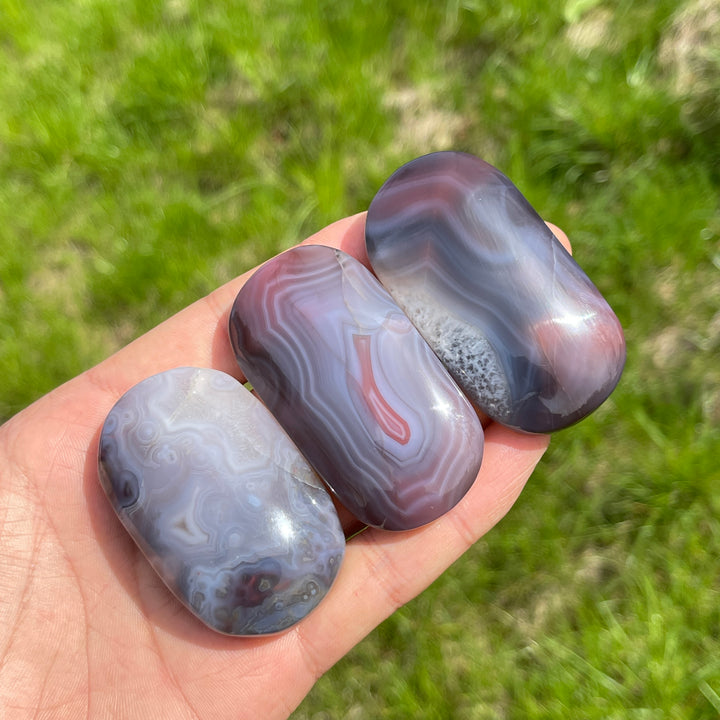 Natural African Red Agate Palm Stone