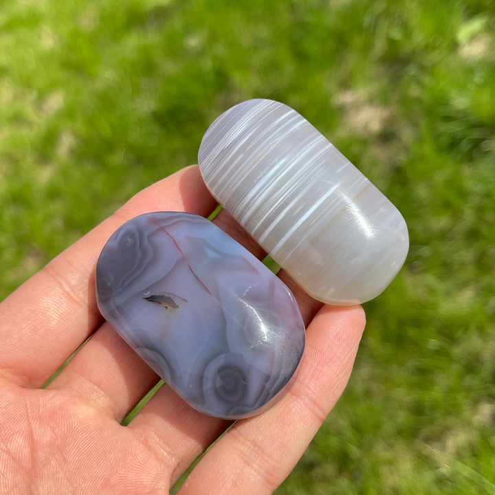 Natural African Red Agate Palm Stone