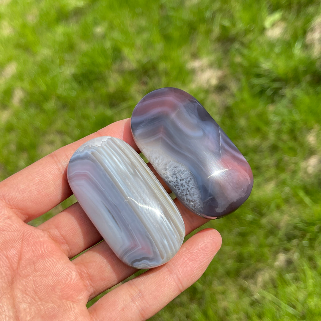 Natural African Red Agate Palm Stone