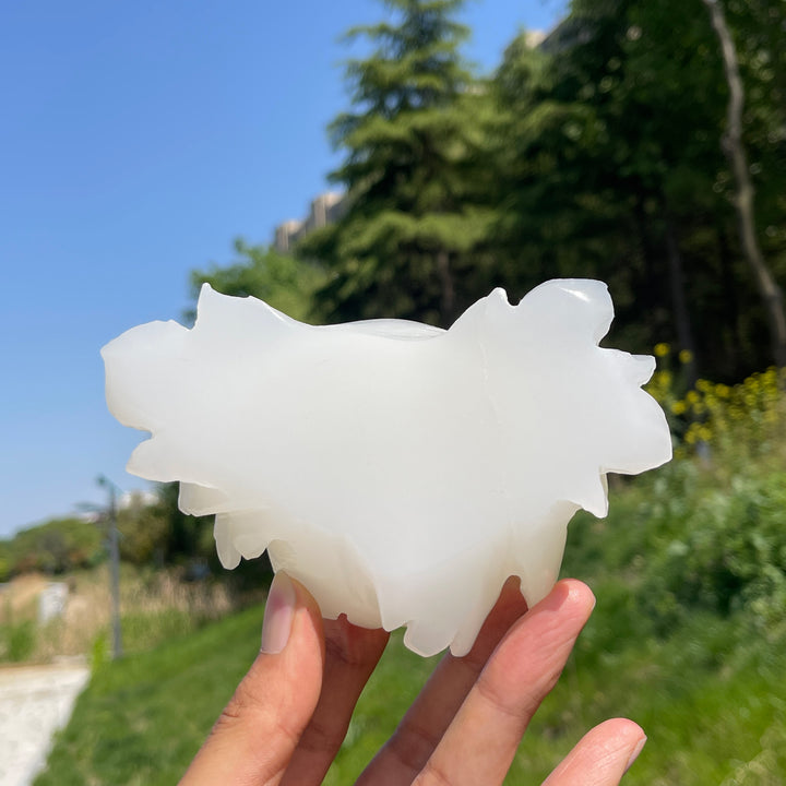 Unique,Natural Crystal Afghanistan Jade Peony Carving