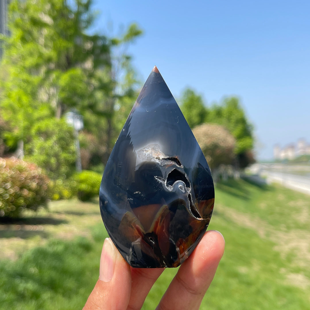 Natural Agate Teardrop Crystal