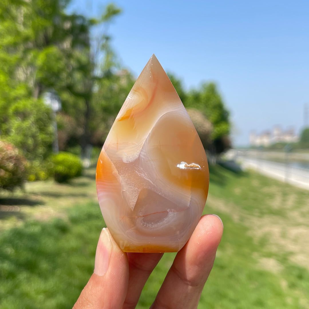Natural Agate Teardrop Crystal