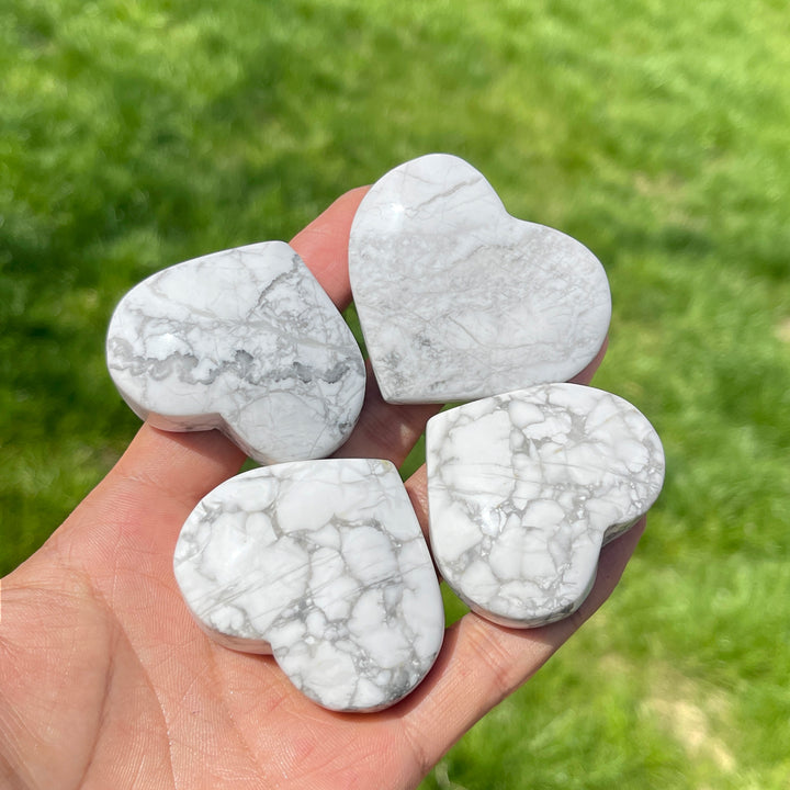 Natural Howlite Crystal Heart
