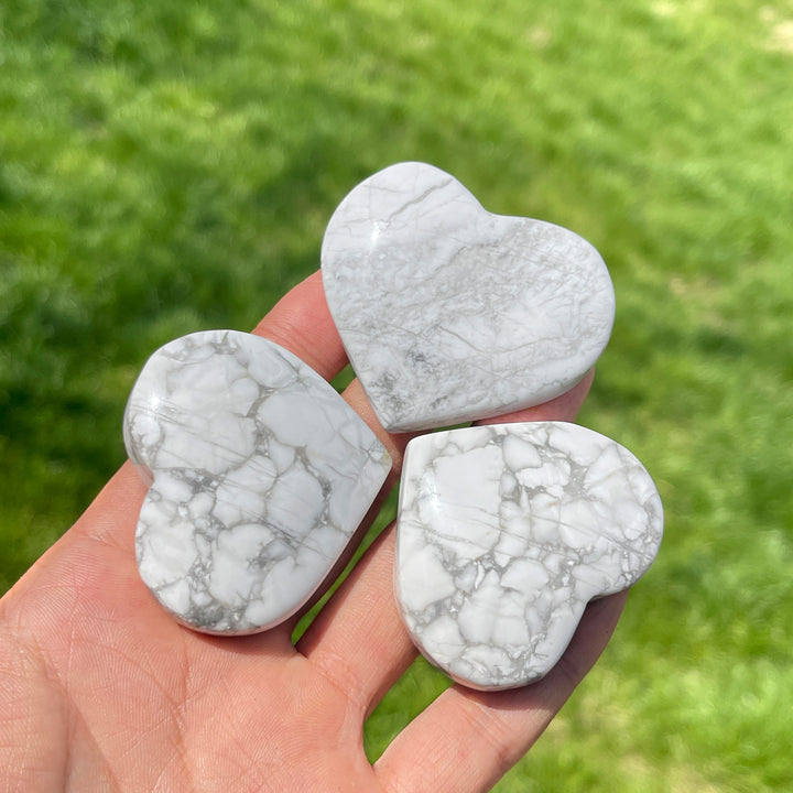 Natural Howlite Crystal Heart