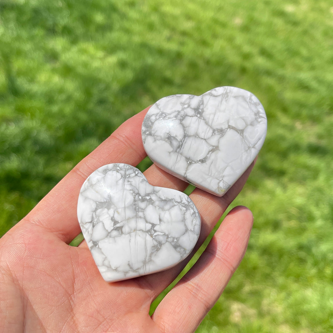 Natural Howlite Crystal Heart