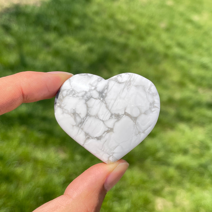 Natural Howlite Crystal Heart
