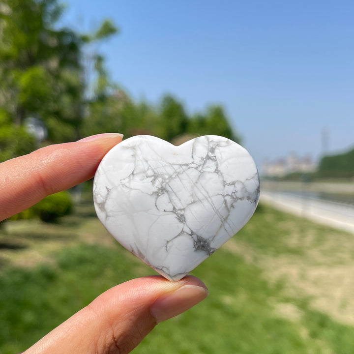 Natural Howlite Crystal Heart