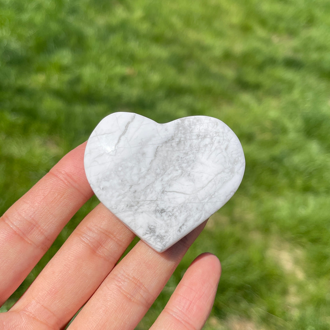 Natural Howlite Crystal Heart