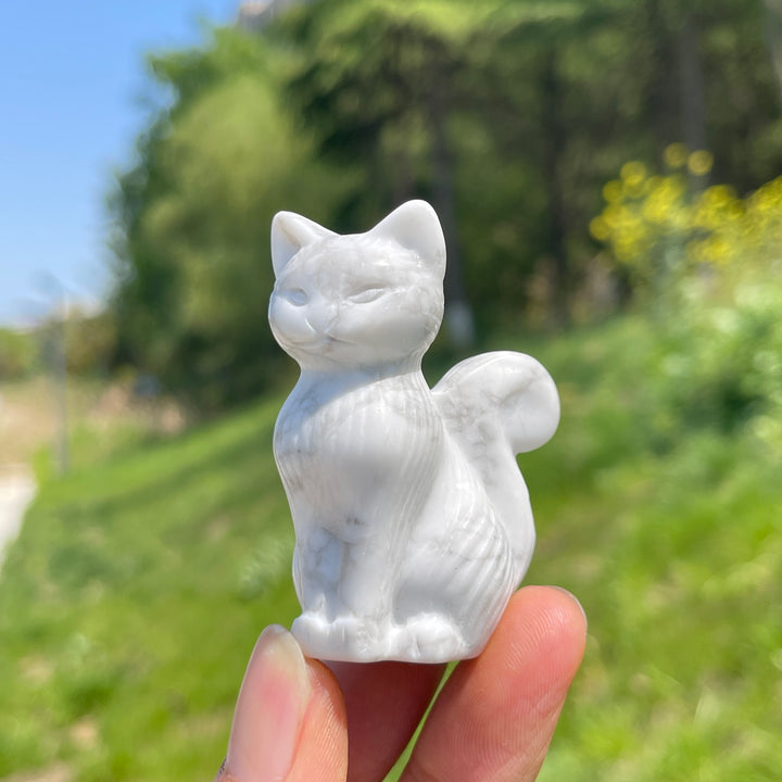 Natural Striped Cat Crystal Carving
