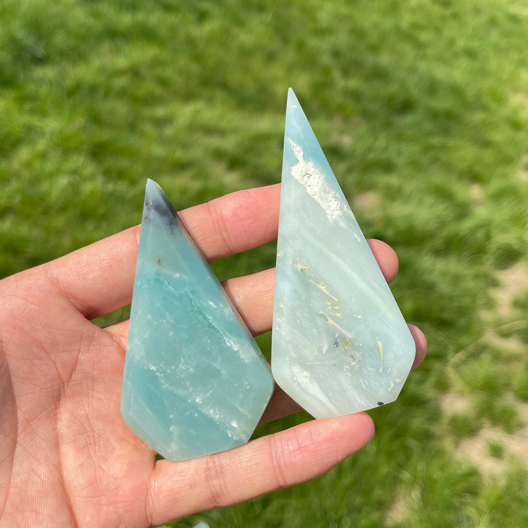 Natural Crystal Blue Quartzite Teardrop