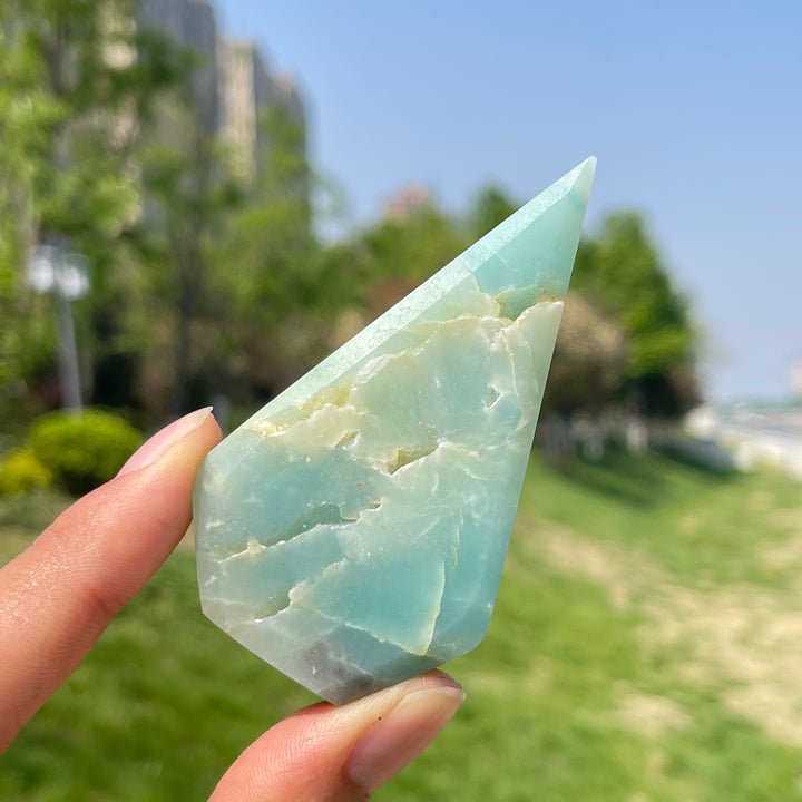 Natural Crystal Blue Quartzite Teardrop