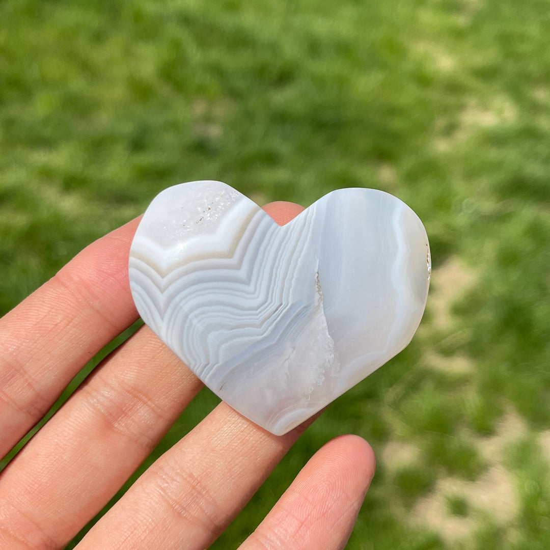 Natural African Red Agate Crystal Heart Carving