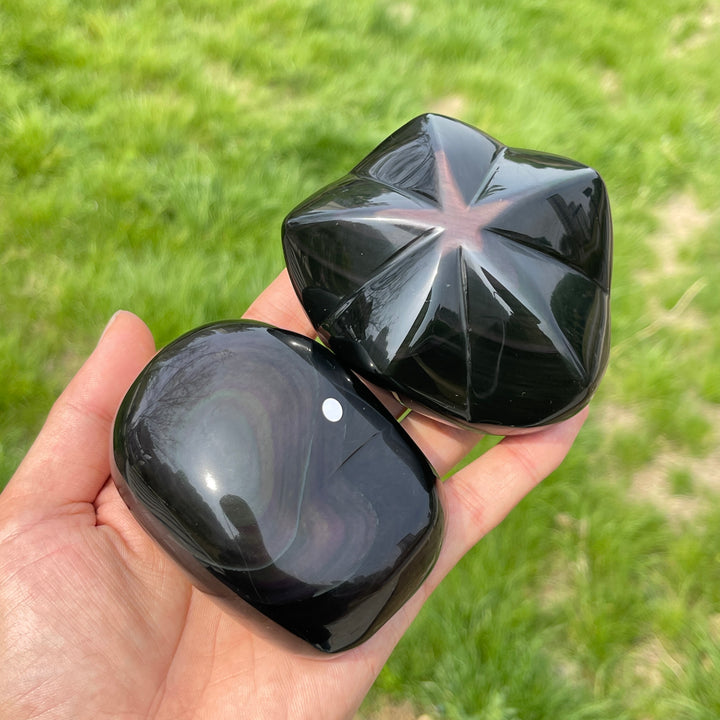 Unique,Slightly Imperfect Natural Rainbow Obsidian Ornament